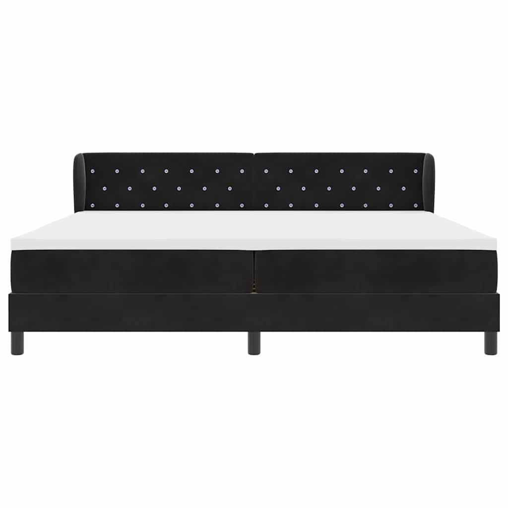 Letto con Molle e Materasso Grigio Scuro 80x200 cm Velluto Nero - homemem39