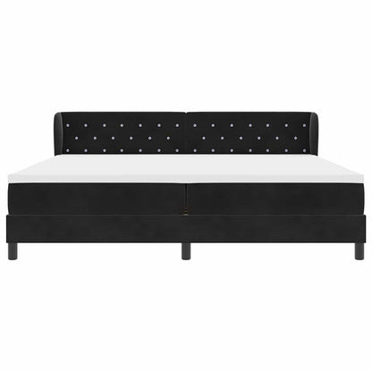 Letto con Molle e Materasso Grigio Scuro 80x200 cm Velluto Nero - homemem39