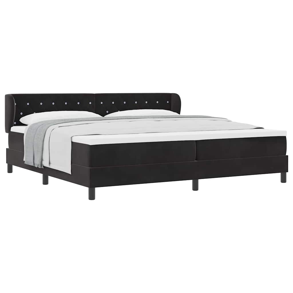 Letto con Molle e Materasso Grigio Scuro 80x200 cm Velluto Nero - homemem39