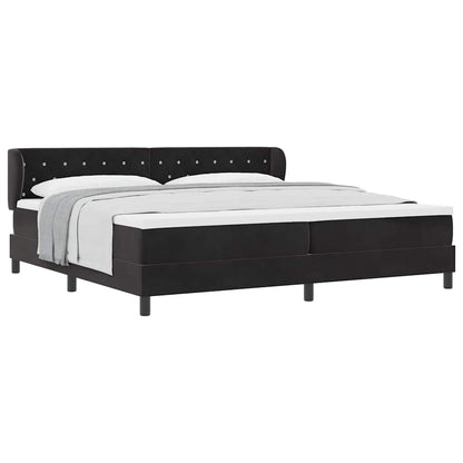 Letto con Molle e Materasso Grigio Scuro 80x200 cm Velluto Nero - homemem39