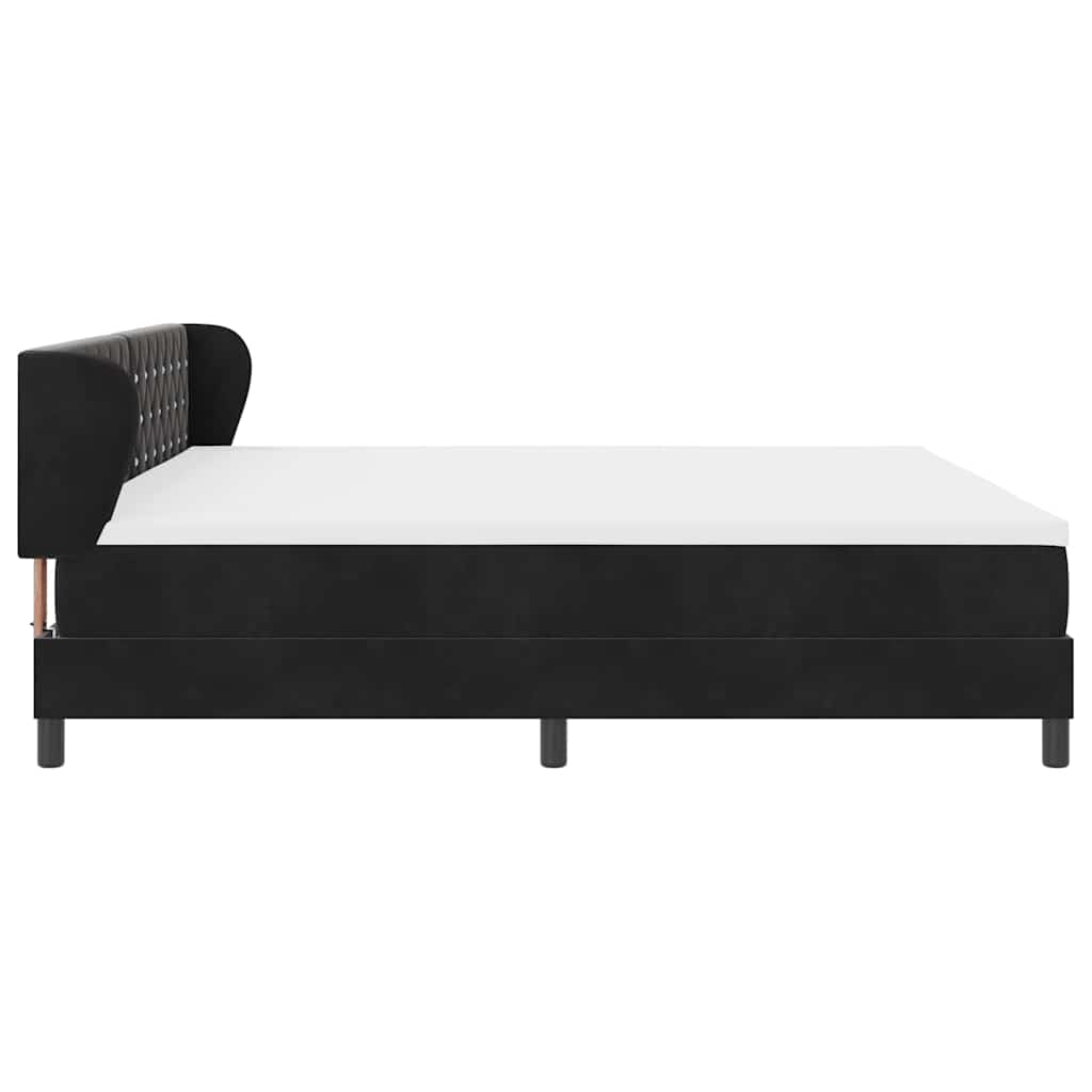 Letto con Molle e Materasso Grigio Scuro 80x200 cm Velluto Nero - homemem39