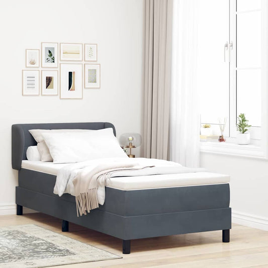 Letto a molle con testiera Grigio scuro 80 x 200 cm Velluto | homemem39