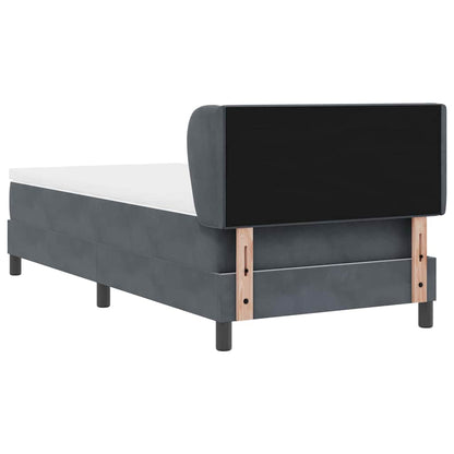 Letto a molle con testiera Grigio scuro 80 x 200 cm Velluto | homemem39