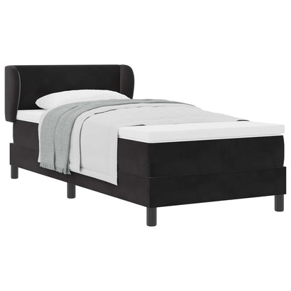 Letto con Molle e Materasso Grigio Scuro 80x200 cm Velluto Nero