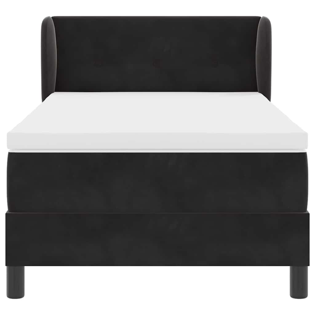 Letto a molle con testiera Nero 80 x 200 cm Velluto | homemem39