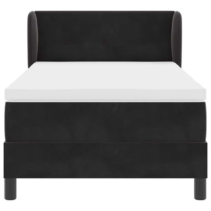Letto con Molle e Materasso Grigio Scuro 80x200 cm Velluto Nero