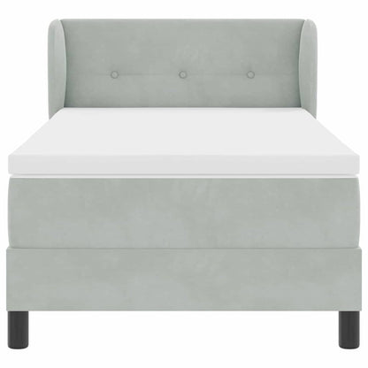 Letto con Molle e Materasso Grigio Scuro 80x200 cm Velluto - homemem39