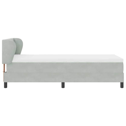 Letto a molle con materasso Grigio chiaro 90 x 190 cm Velluto