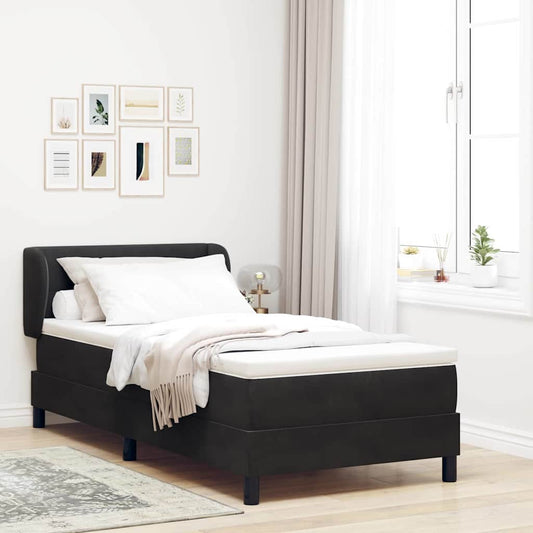 Letto a molle con testiera Nero 90 x 190 cm Velluto | homemem39