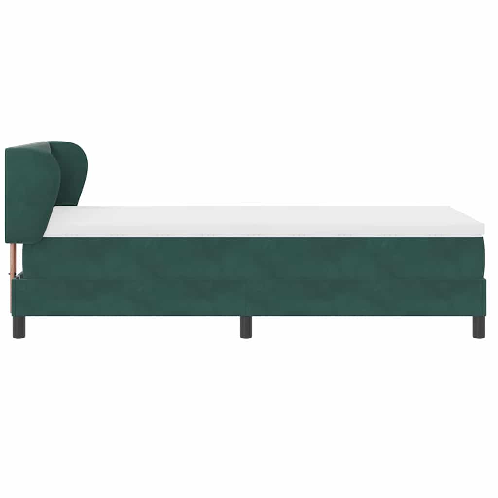 Letto a molle con testiera Verde scuro 90 x 190 cm Velluto | homemem39
