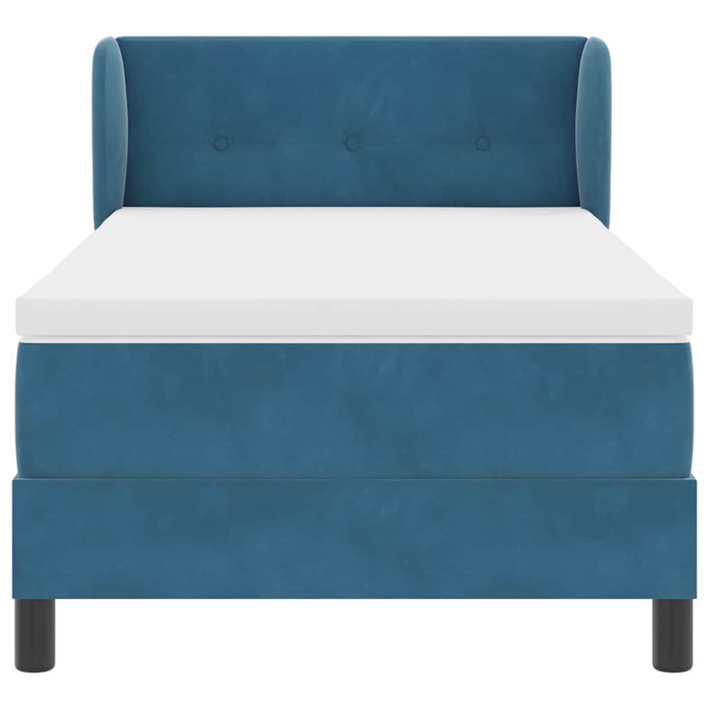 Letto a molle con testiera Blu scuro 90 x 190 cm Velluto | homemem39
