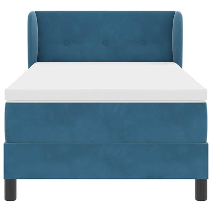 Letto a molle con testiera Blu scuro 90 x 190 cm Velluto | homemem39