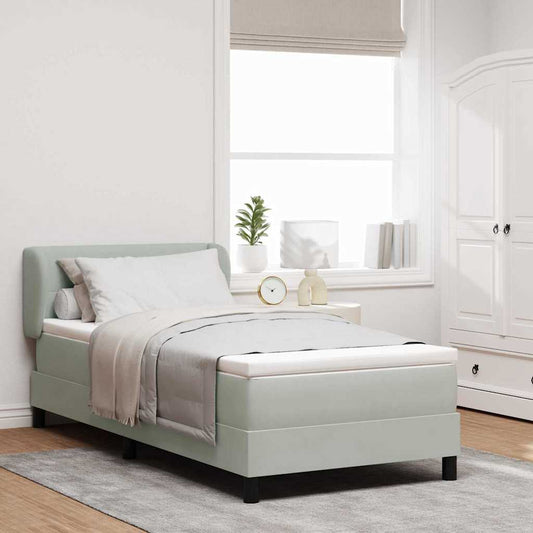 Letto a molle con testiera Grigio chiaro 90 x 200 cm Velluto | homemem39