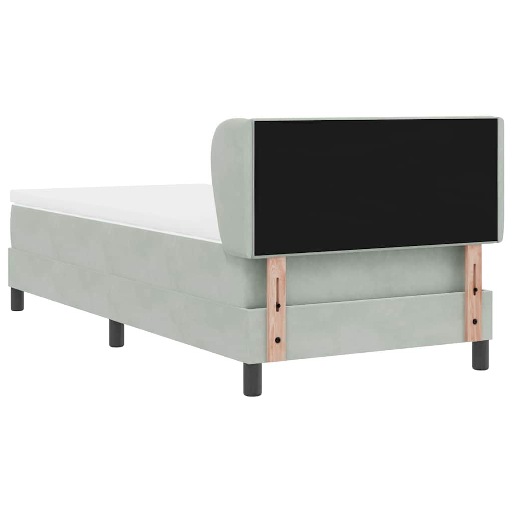Letto a molle con testiera Grigio chiaro 90 x 200 cm Velluto | homemem39