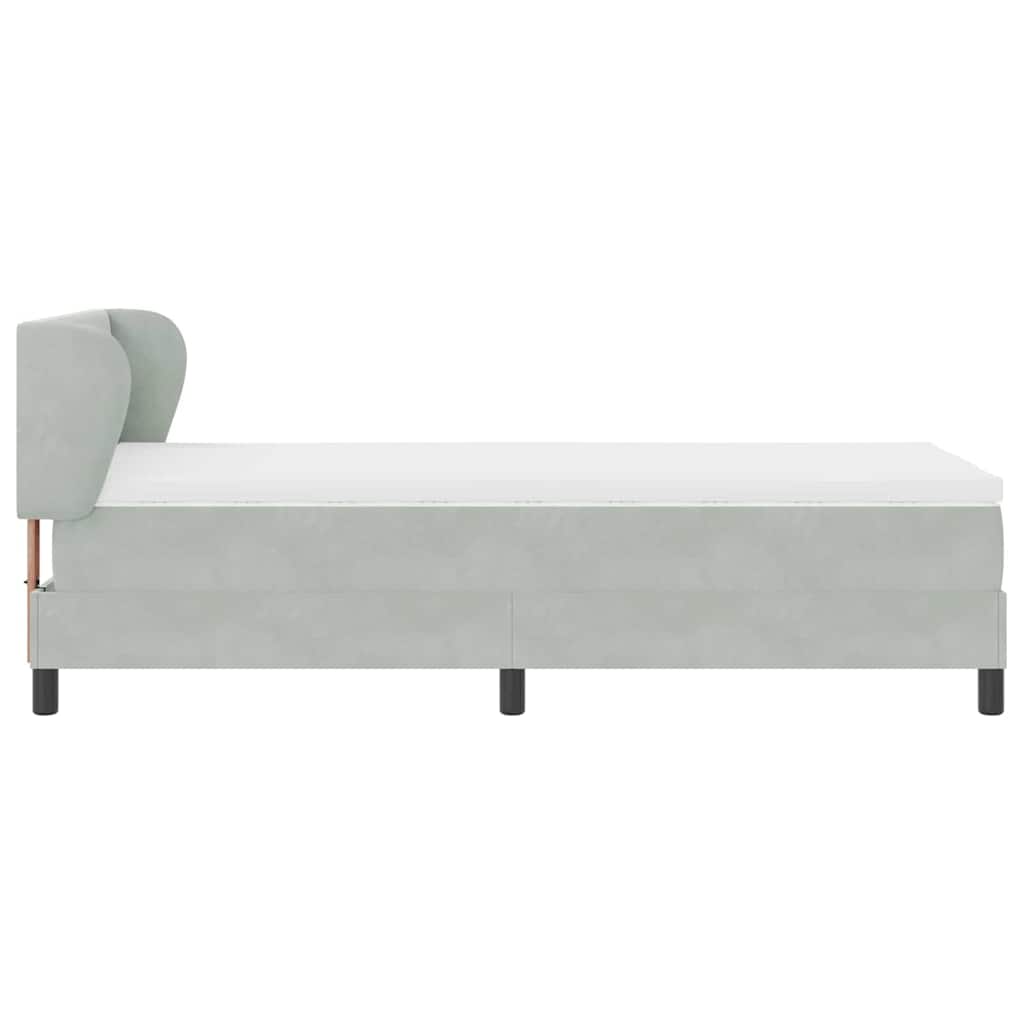 Letto a molle con testiera Grigio chiaro 90 x 200 cm Velluto | homemem39
