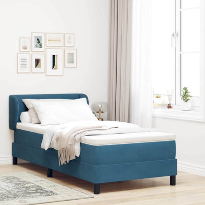 Letto a molle con testiera Blu scuro 90 x 200 cm Velluto | homemem39