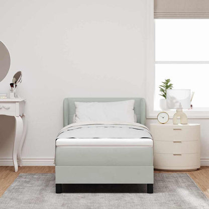 Letto a molle con testiera Grigio chiaro 100 x 200 cm Velluto | homemem39