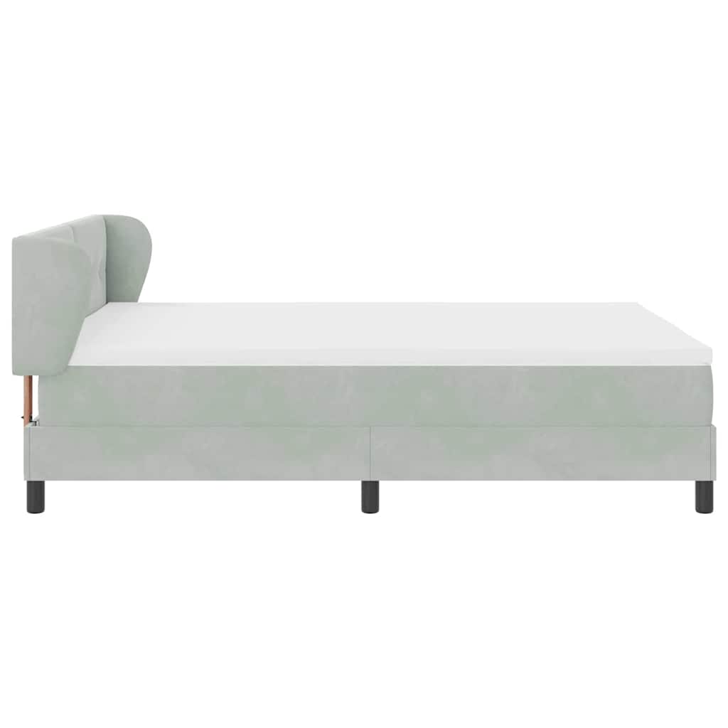 Letto a molle con testiera Grigio chiaro 140 x 190 cm Velluto | homemem39