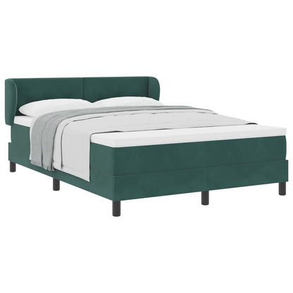 Letto a molle con testiera Verde scuro 140 x 190 cm Velluto | homemem39