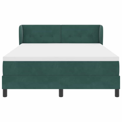 Letto a molle con testiera Verde scuro 140 x 190 cm Velluto | homemem39