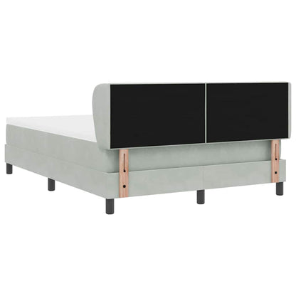 Letto a molle con testiera Grigio chiaro 140 x 200 cm Velluto | homemem39