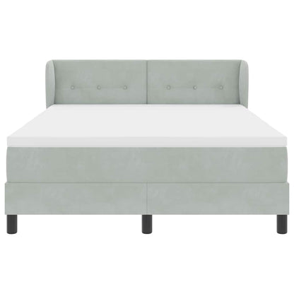 Letto a molle con testiera Grigio chiaro 140 x 200 cm Velluto | homemem39