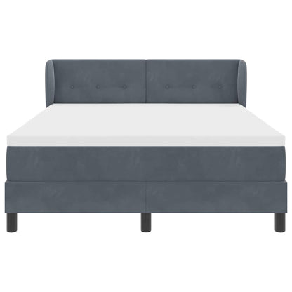 Letto a molle con testiera Grigio scuro 140 x 200 cm Velluto | homemem39