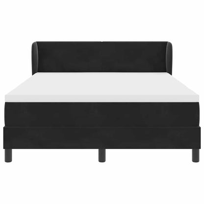 Letto a molle con testiera Nero 140 x 200 cm Velluto | homemem39