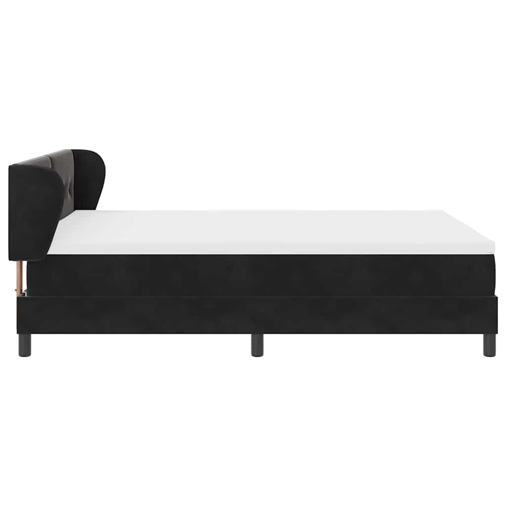 Letto a molle con testiera Nero 140 x 200 cm Velluto | homemem39