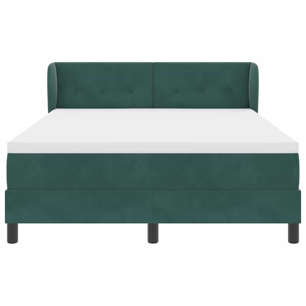 Letto a molle con testiera Verde scuro 140 x 200 cm Velluto | homemem39