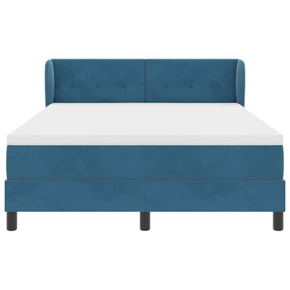 Letto a molle con testiera Blu scuro 140 x 200 cm Velluto | homemem39
