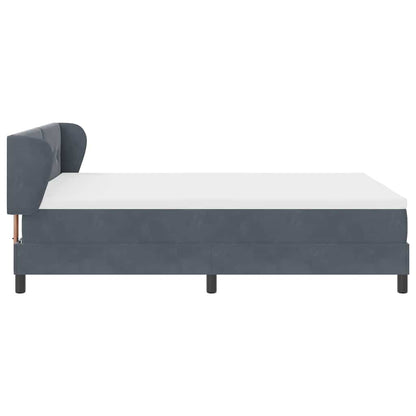 Letto con Molle e Materasso Grigio Scuro 80x200 cm Velluto - homemem39