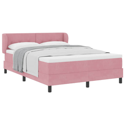 Letto a molle con testiera Rosa 160 x 200 cm Velluto | homemem39