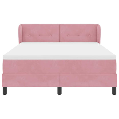 Letto a molle con testiera Rosa 160 x 200 cm Velluto | homemem39