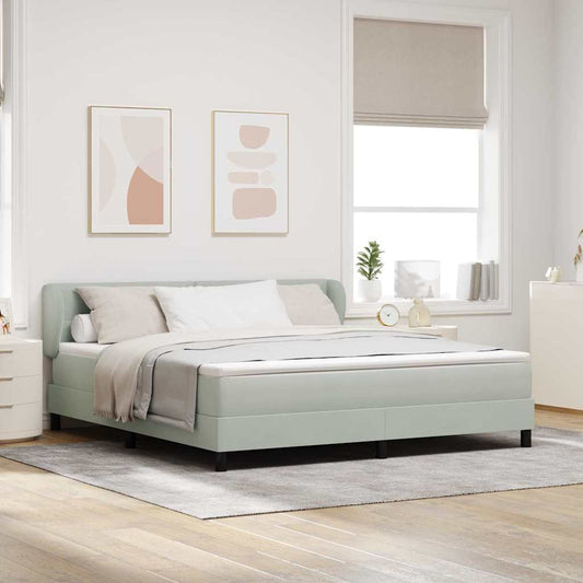 Letto a molle con testiera Grigio chiaro 180 x 200 cm Velluto | homemem39