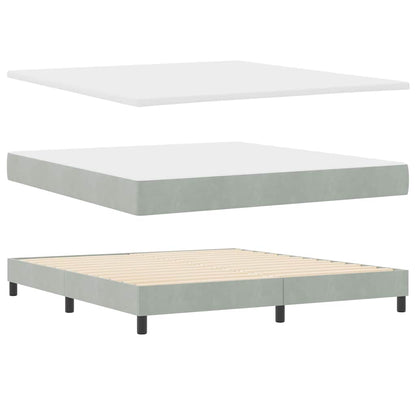 Letto a molle con testiera Grigio chiaro 180 x 200 cm Velluto | homemem39