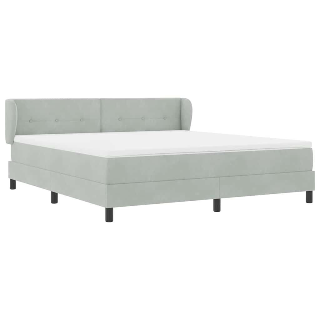 Letto a molle con testiera Grigio chiaro 180 x 200 cm Velluto | homemem39