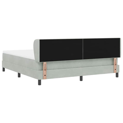 Letto a molle con testiera Grigio chiaro 180 x 200 cm Velluto | homemem39