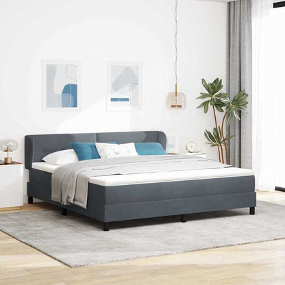 Letto a molle con testiera Grigio scuro 180 x 200 cm Velluto | homemem39