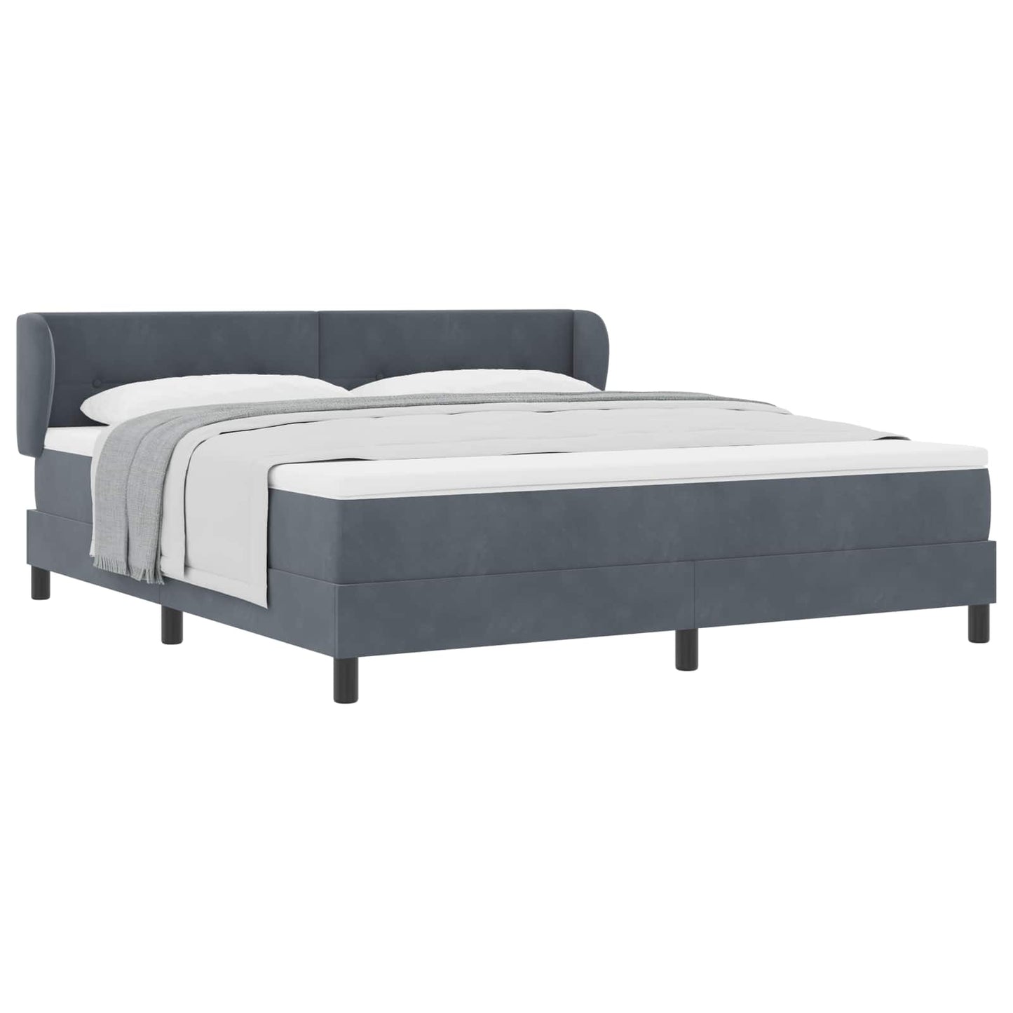 Letto a molle con testiera Grigio scuro 180 x 200 cm Velluto | homemem39