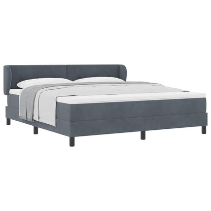 Letto a molle con testiera Grigio scuro 180 x 200 cm Velluto | homemem39