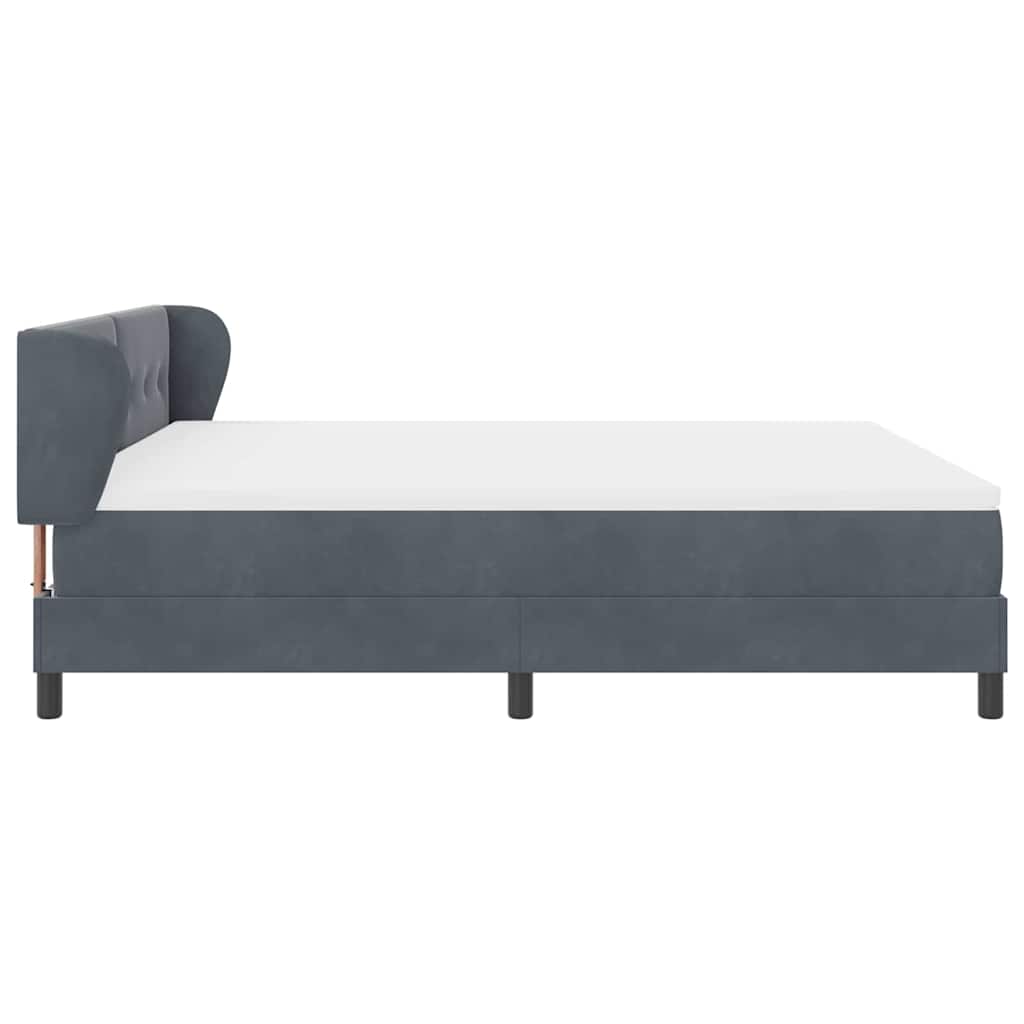 Letto a molle con testiera Grigio scuro 180 x 200 cm Velluto | homemem39