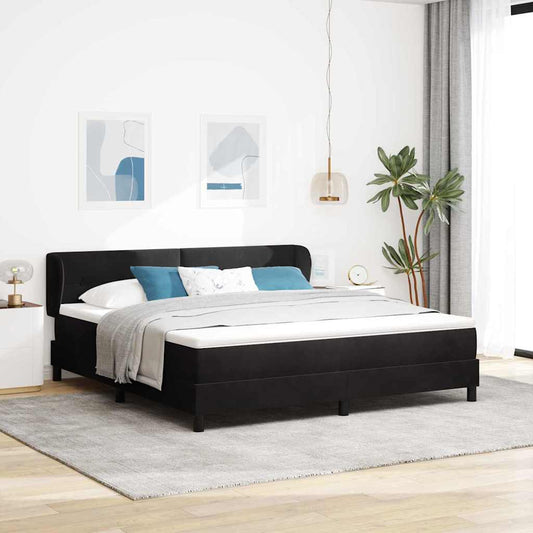 Letto a molle con testiera Nero 180 x 200 cm Velluto | homemem39