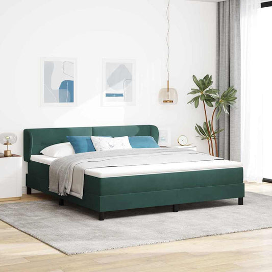 Letto a molle con testiera Verde scuro 180 x 200 cm Velluto | homemem39
