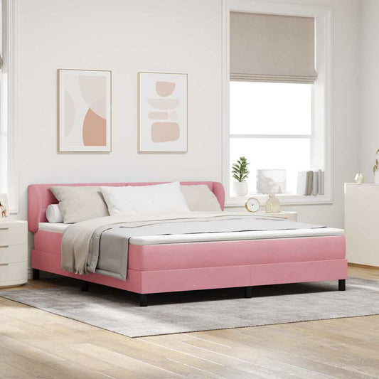 Letto a molle con testiera Rosa 180 x 200 cm Velluto | homemem39