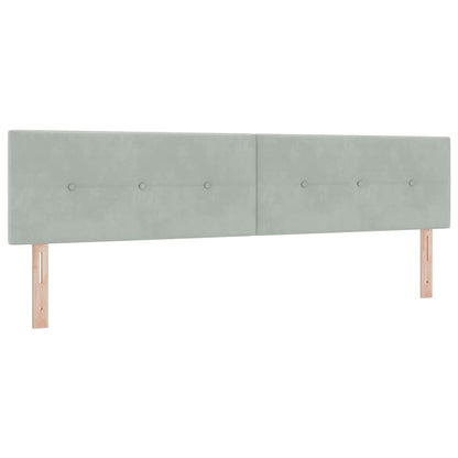 Letto a molle con testiera Grigio chiaro 200 x 200 cm Velluto | homemem39