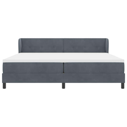Letto a molle con testiera Grigio scuro 200 x 200 cm Velluto | homemem39