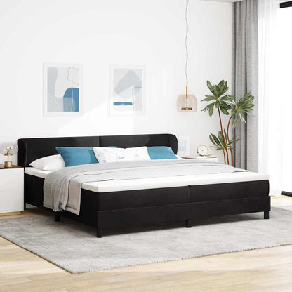 Letto a molle con testiera Nero 200 x 200 cm Velluto | homemem39