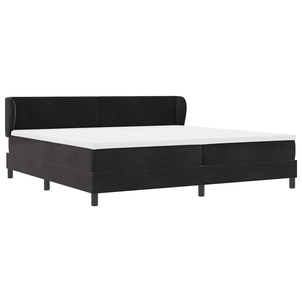 Letto a molle con testiera Nero 200 x 200 cm Velluto | homemem39