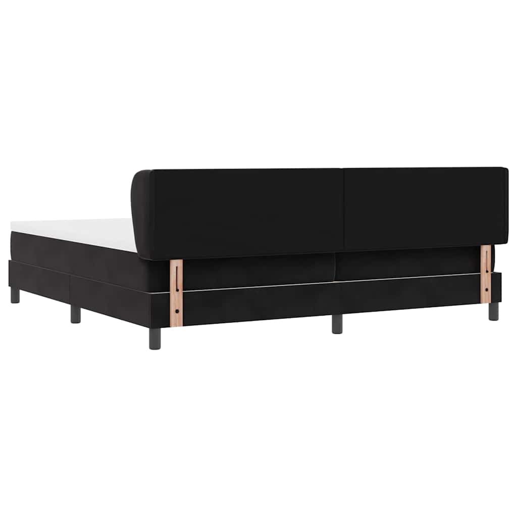 Letto a molle con testiera Nero 200 x 200 cm Velluto | homemem39